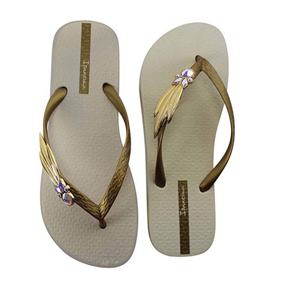 ipanema gold flip flops